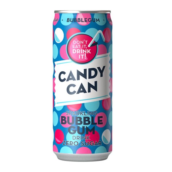 Candy Can Sparkling Bubble Gum Zero Sugar 330ml