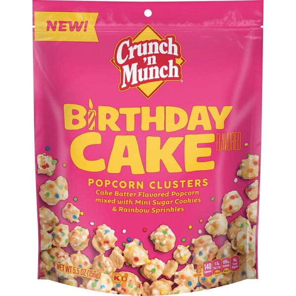 Crunch n Munch Birthday Cake Popcorn Clusters 156g