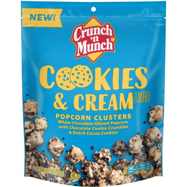 Crunch n Munch Cookie n Cream Popcorn Clusters 156g