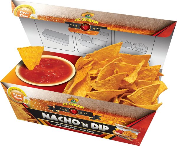 El Sabor Nacho n Dip Salsa Chili Nachos mit Salsa Dip (Beertime) 175g