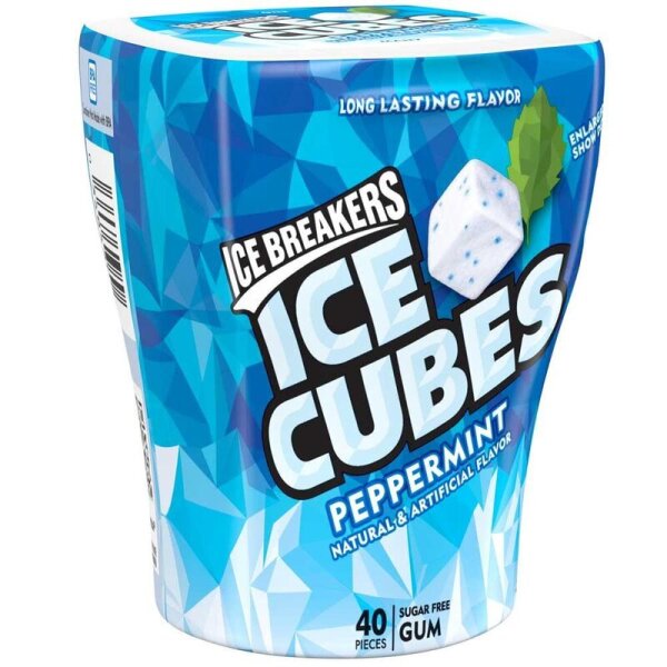 Ice Breakers - Ice Cubes Peppermint Kaugummi - Sugar Free - 40 Stück 92g