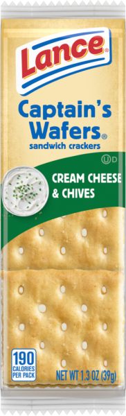Lance Captains Wafers Sandwich Crackers Cream Cheese & Chives 39g (MHD 01.10.2022)