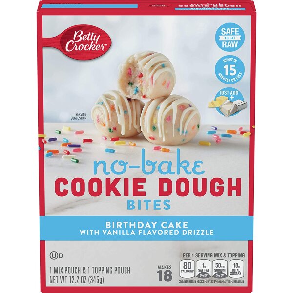 Betty Crocker no-bake COOKIE DOUGH bites BIRTHDAY CAKE 345g