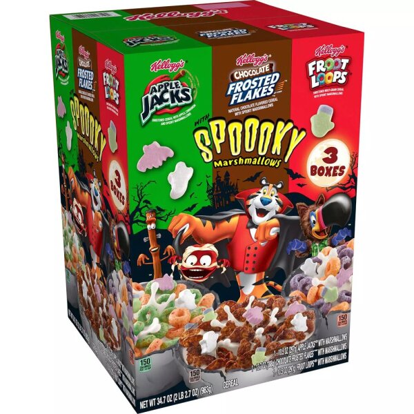 KelloggÂ´s Spoooky Halloween Edition Breakfast Cereal Variety Pack 983g