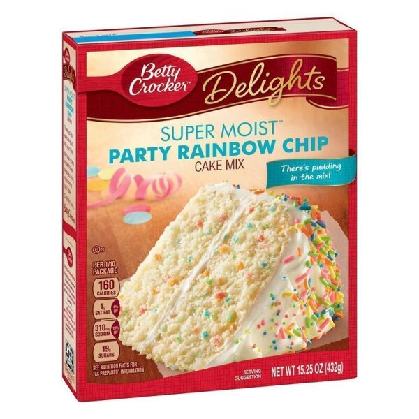Betty Crocker Super Moist Party Rainbow Chip Cake Mix 432 g