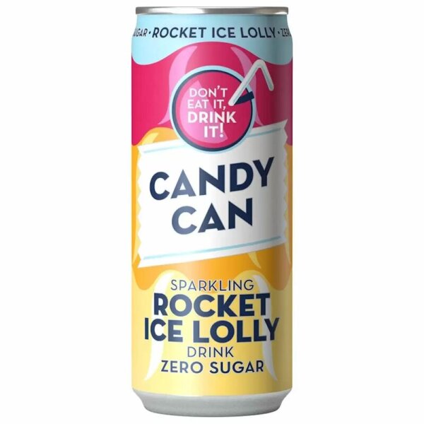 Candy Can Sparkling Rocket Ice Lolly Zero Sugar Drink 330ml