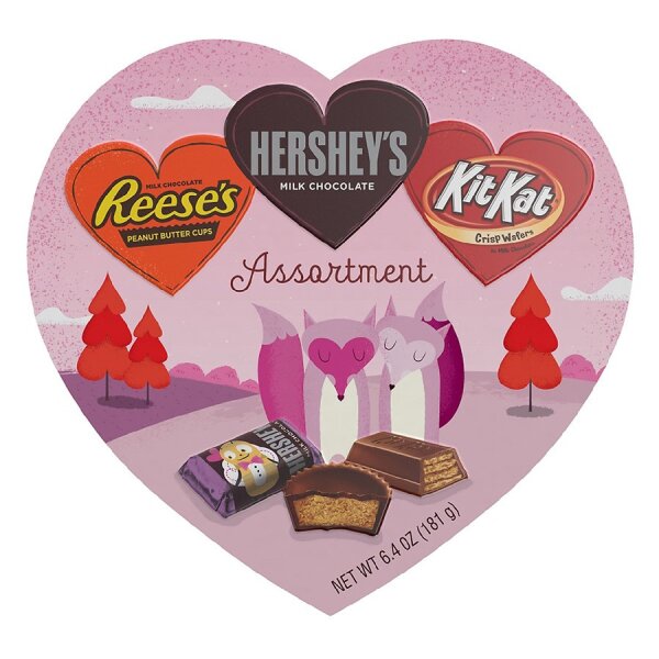 Hersheys - Milk Chocolate, Kit Kat & Reeses Assortment Heart Box 181g