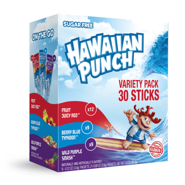 Hawaiian Punch Sugar Free On The Go Drink Mix Sticks Variety Pack 85,2g