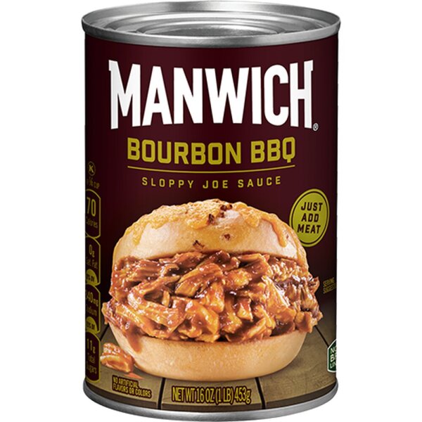 Hunts Manwich Sloppy Joe Sauce Bourbon BBQ 454g