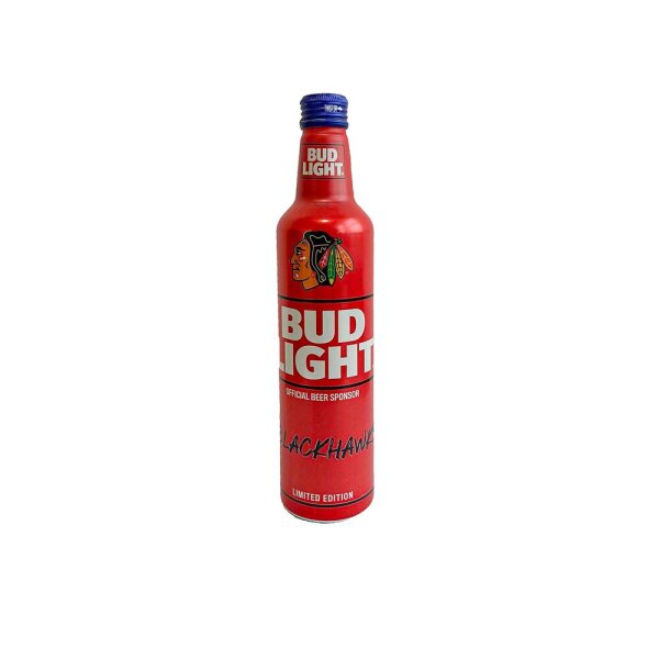 Bud Light Beer Alu Bottle Drehverschluß Blackhawk Red Edition 473ml