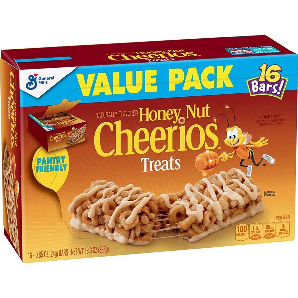 General Mills Honey Nut Cheerios Breakfast Cereal Treat Bars 385g
