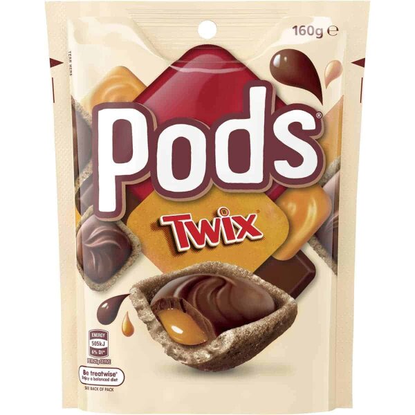 Twix Pods Schokoladen Beutel 160g (MHD 13.06.2022)
