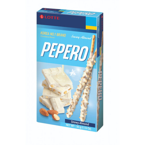 Pepero - weisse Schokolade mit Mandelsplitter 32g (MHD 13.09.2022)