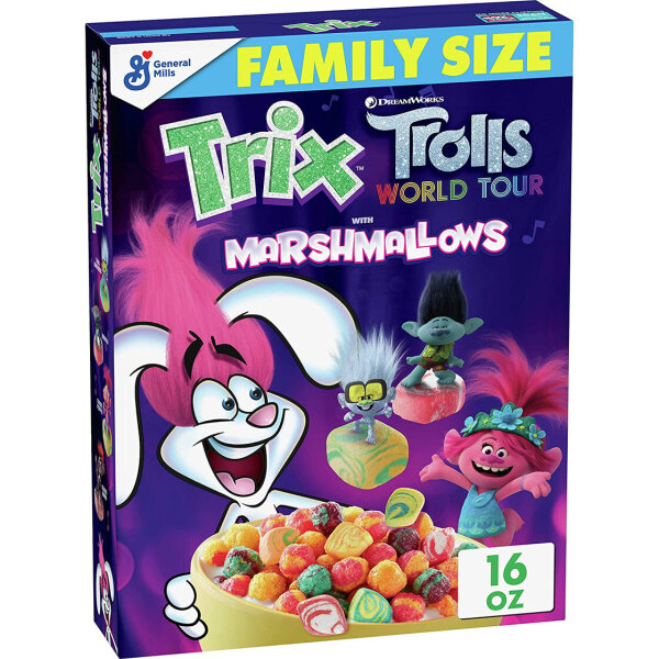 General Mills Trix Trolls World Tour with Marshmallows Family Size 439g