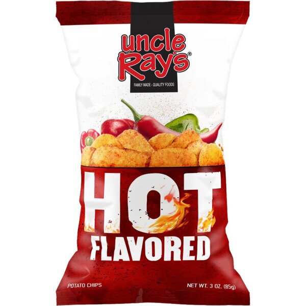 Uncle Rays Potato Chips - Hot Flavoured 127.5g