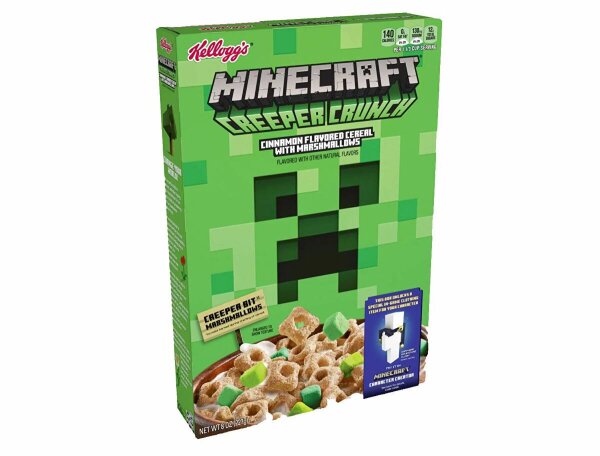 Kellogg’s Minecraft Creeper Crunch Cinnamon Cereal with Marshmallows 227g
