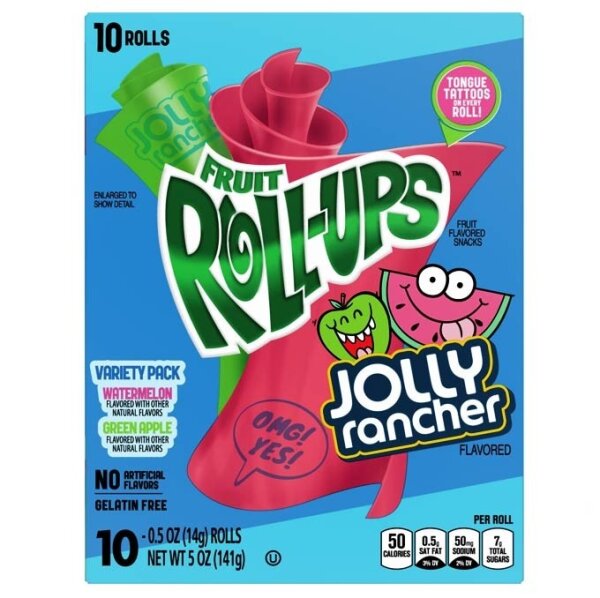 Betty Crocker Jolly Rancher Roll-Ups Variety Pack Greenapple & Watermelon 141g