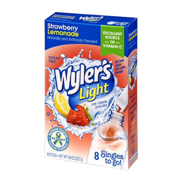 Wylers Light Singles To Go Strawberry Lemonade 8-Pack 22.7g