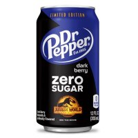 Dr. Pepper Dark Berry Zero Sugar Jurassic World Edition...