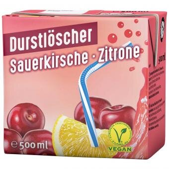 Durstlöscher Sauerkirsch Zitrone Geschmack 500ml