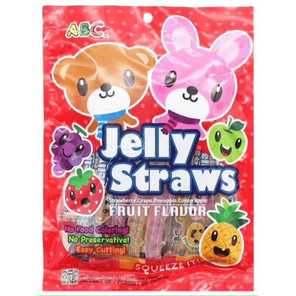 ABC Bear & Bunny - Jelly Straws Fruit Flavour Gelee-Strohalme 300g