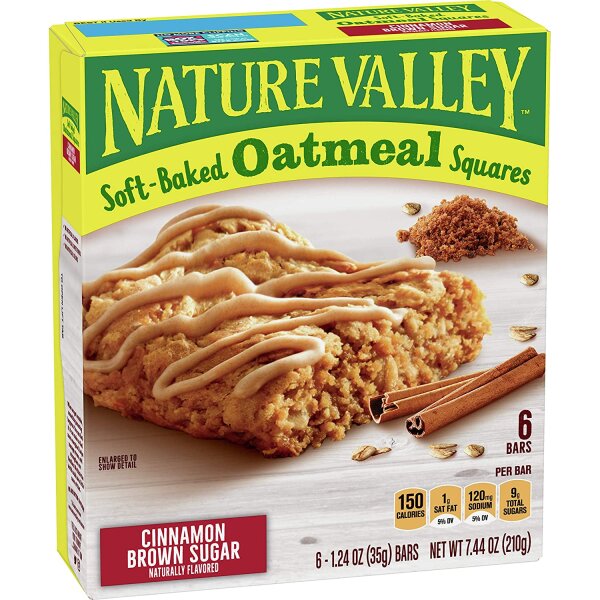 Nature Valley Soft Baked Oatmeal Squares Cinnamon Brown Sugar 210g