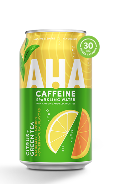 AHA Sparkling Water Caffeine Citrus + Green Tea 355ml