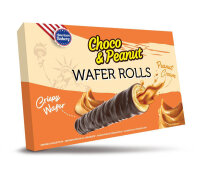 American Bakery - Choco & Peanut Wafer Rolls 120g