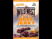 High Protein Wild West Honey BBQ Beef Jerky 70g