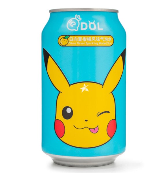 Qdol - Pokemon Pikachu Citrus Flavour Sparkling Water - 330ml