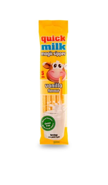 Quick Milk Trinkhalme Magic Sipper Vanilla Flavour 30g