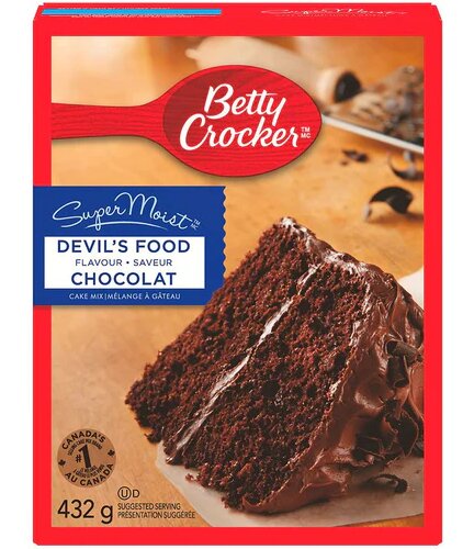 Betty Crocker Super Moist Devils Food Flavour Saveur Chocolat 432g