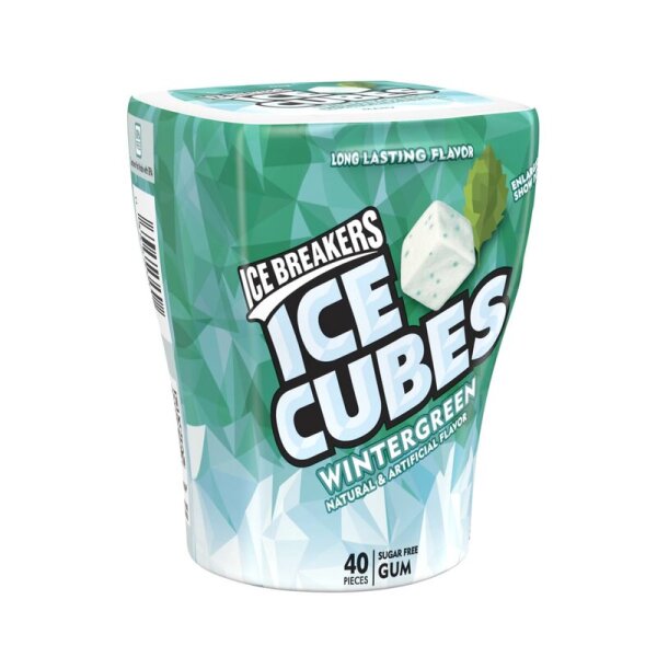 Ice Breakers - Ice Cubes Wintergreen Kaugummi - Sugar Free - 40 Stück 92g