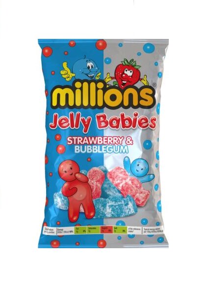 Millions Jelly Babies Strawberry and Bubblegum 190g