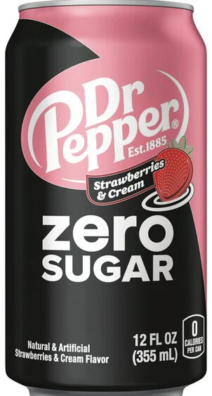 Dr. Pepper Zero Sugar Strawberry & Cream 355ml