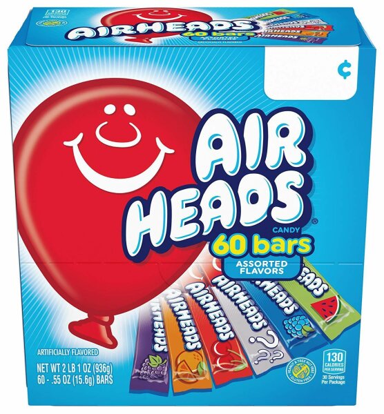 Airheads Candy 60 Bars Assorted Flavors 936g
