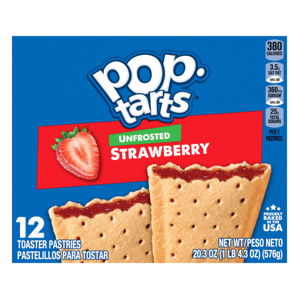 Kellogg´s Pop-Tarts Unfrosted Strawberry 12er Pack 576g