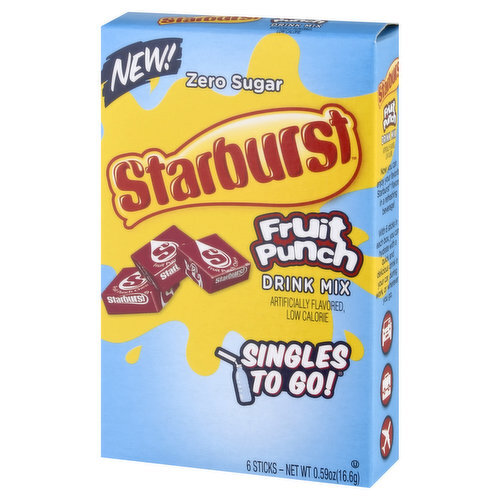 Starburst Fruit Punch Drink Mix Zero Sugar 16,6g