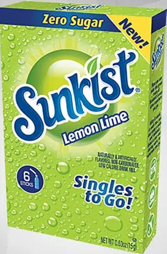 Sunkist Lemon Lime Zero Sugar Getränkepulver 15g