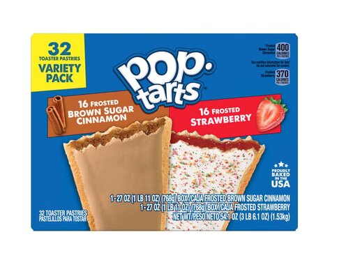 Pop-Tarts Variety Pack 32 Frosted Brown Sugar Cinnamon & Frosted Strawberry 1,53 Kg
