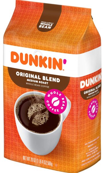 Dunkin Original Blend Medium Roasted Whole Bean Coffee 340g