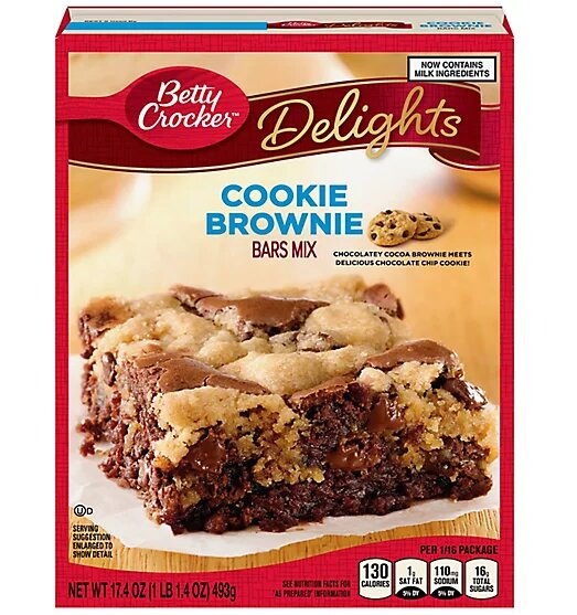 Betty Crocker Cookie Brownie bars mix 493g
