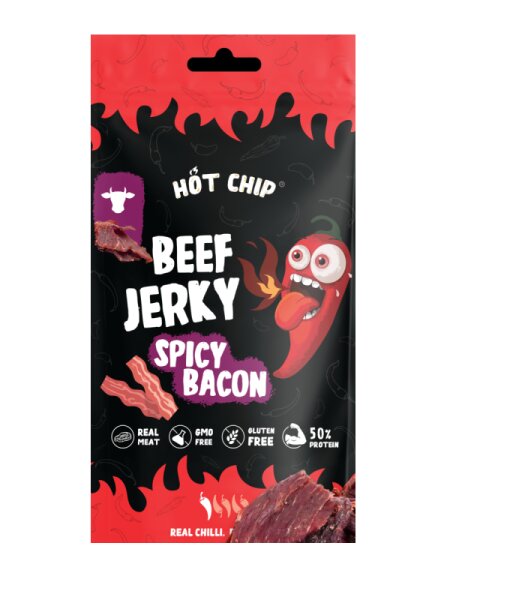 Hot Chip Beef Jerky Spicy Bacon 25g