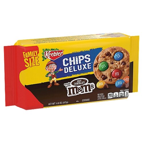 Keebler Chips Deluxe Family Size Double Chocolate Chip Cookies M&M´s Milk Chocolate 413g