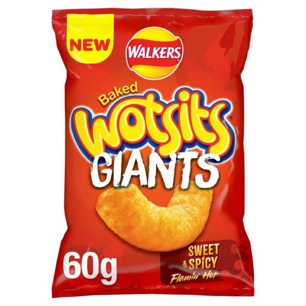 Walkers Baked Wotsits Giants Sweet & Spicy Flaming Hot 60g