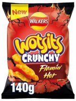 Walkers Wotsits Crunchy Flaming Hot 140g